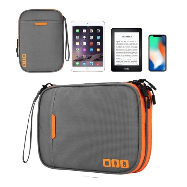 Alt view image 13 of 13 - Multi-functional Headphone Charger Data Cable Storage Bag Portable Power Pack, Size:M, 25 x 18 x 5cm (Grey)