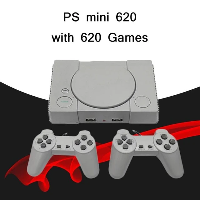 Alt view image 8 of 12 - 8-Bit Mini Double Players TV Game Console Built-in 620 Games PS1 mini (EU Plug) (EU Plug)