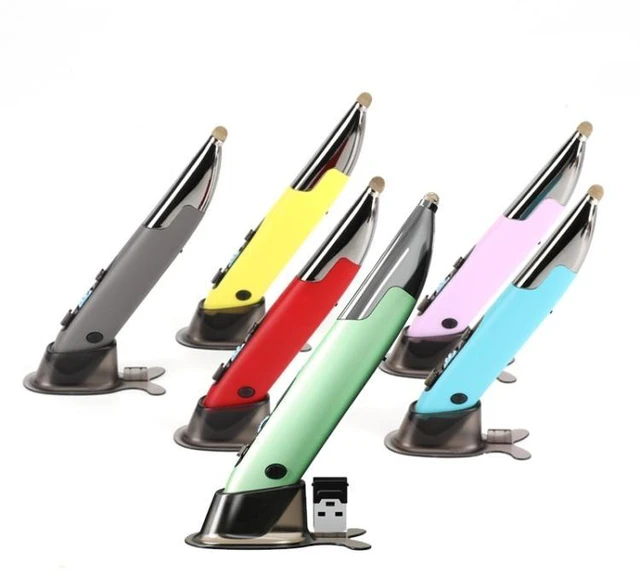 Alt view image 9 of 14 - PR-A19 2.4GHz Wireless Charging Bluetooth Mouse Pen Type Shining Quiet Mouse(Silver Gray) - OEM
