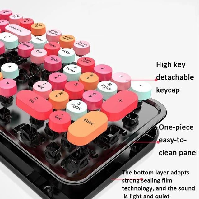 Alt view image 9 of 12 - Mofii Sweet Wireless Keyboard And Mouse Set Girls Punk Keyboard Office Set, Colour: Pink Mixed