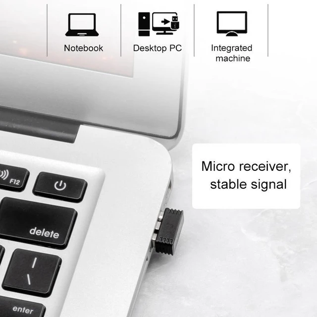 Alt view image 13 of 14 - ET X-08 7-keys 2400DPI 2.4G Wireless Mute Gaming Mouse with USB Receiver & Colorful Backlight