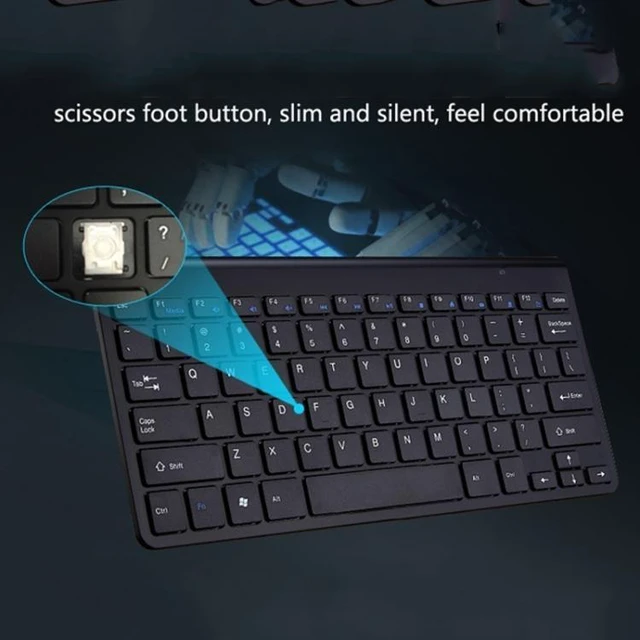 Alt view image 11 of 14 - USB External Notebook Desktop Computer Universal Mini Wireless Keyboard Mouse, Style:Keyboard and Mouse Set Keyboard and Mouse Set (Black )