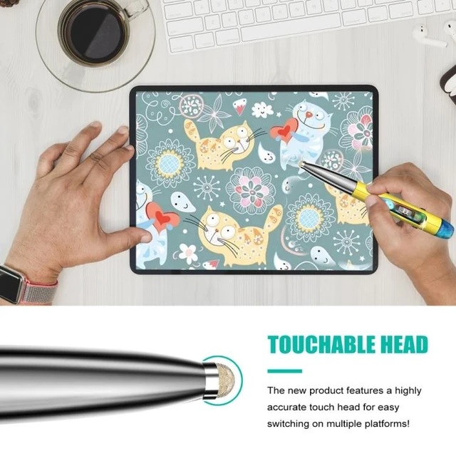 Alt view image 13 of 14 - PR-A19 2.4GHz Wireless Charging Bluetooth Mouse Pen Type Shining Quiet Mouse(Silver Gray) - OEM