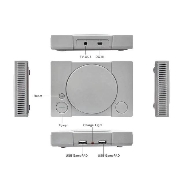 Alt view image 9 of 12 - 8-Bit Mini Double Players TV Game Console Built-in 620 Games PS1 mini (EU Plug) (EU Plug)