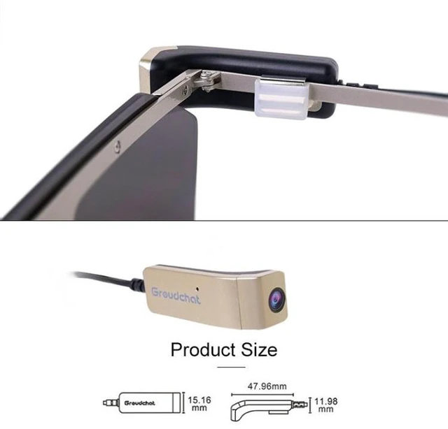 Alt view image 10 of 14 - Groudchat JP1DV1 1080P HD Smart Camera Mobile Phone USB Live Camera for Glasses Legs, Built-in and