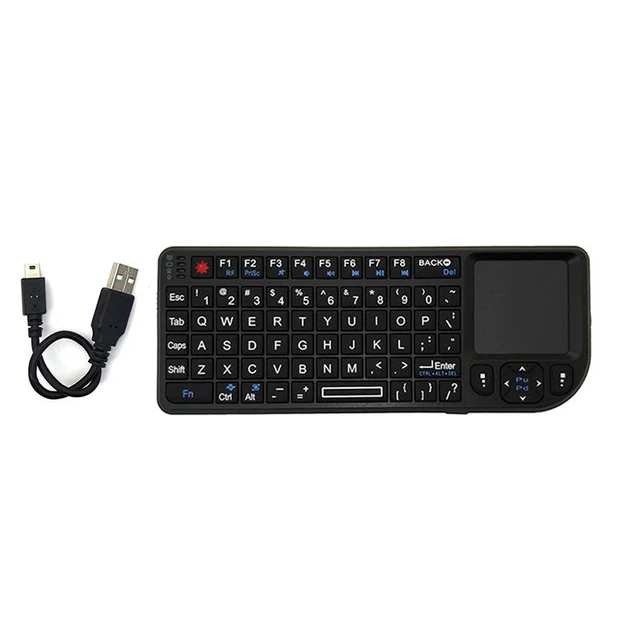 Alt view image 10 of 10 - A8 Mini Wireless Mouse And Keyboard With Laser Touchpad Keyboard, Colour: English White Backlight
