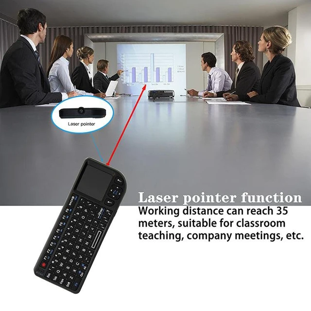 Alt view image 7 of 10 - A8 Mini Wireless Mouse And Keyboard With Laser Touchpad Keyboard, Colour: English White Backlight