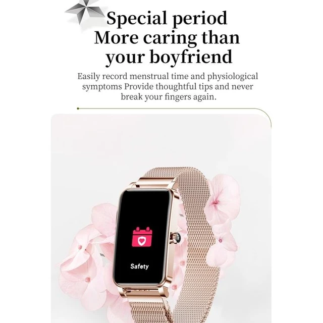Alt view image 11 of 14 - ZX19 1.45 inch HD Screen Bluetooth 5.0 IP68 Waterproof Women Smart Watch, Support Sleep Monitor / Menstrual Cycle Reminder / Heart Rate Monitor / Blood Oxygen Monitoring, Style: Steel Strap