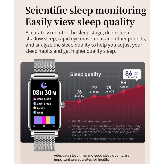 Alt view image 13 of 14 - ZX19 1.45 inch HD Screen Bluetooth 5.0 IP68 Waterproof Women Smart Watch, Support Sleep Monitor / Menstrual Cycle Reminder / Heart Rate Monitor / Blood Oxygen Monitoring, Style: Steel Strap
