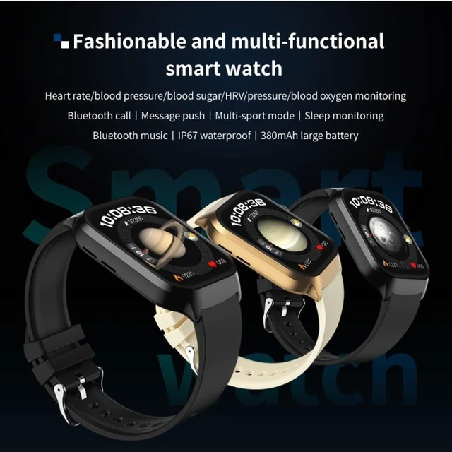 Alt view image 9 of 14 - 2.01 inch Leather Strap Bluetooth Call Smart Watch Support Heart Rate Monitoring / Non-invasive Blood Sugar Leather Strap Black (Black)
