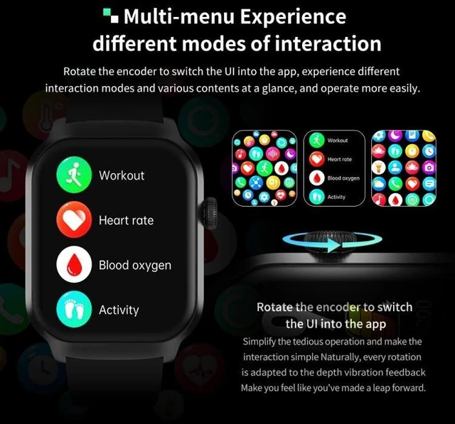 Alt view image 11 of 14 - 2.01 inch Leather Strap Bluetooth Call Smart Watch Support Heart Rate Monitoring / Non-invasive Blood Sugar Leather Strap Black (Black)