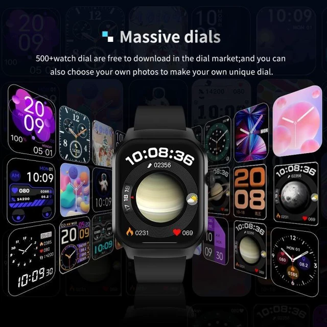 Alt view image 12 of 14 - 2.01 inch Leather Strap Bluetooth Call Smart Watch Support Heart Rate Monitoring / Non-invasive Blood Sugar Leather Strap Black (Black)