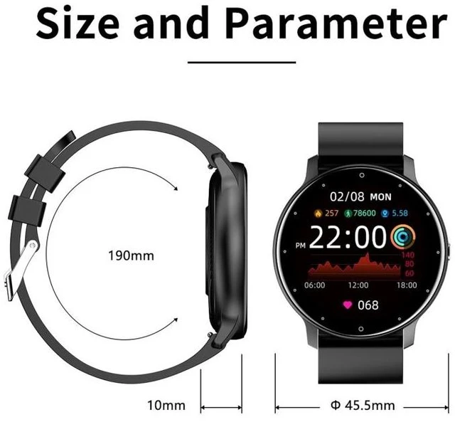 Alt view image 9 of 14 - ZL02 1.28 inch Touch Screen IP67 Waterproof Smart Watch, Support Blood Pressure Monitoring / Sleep Monitoring / Heart Rate Monitoring (Black)