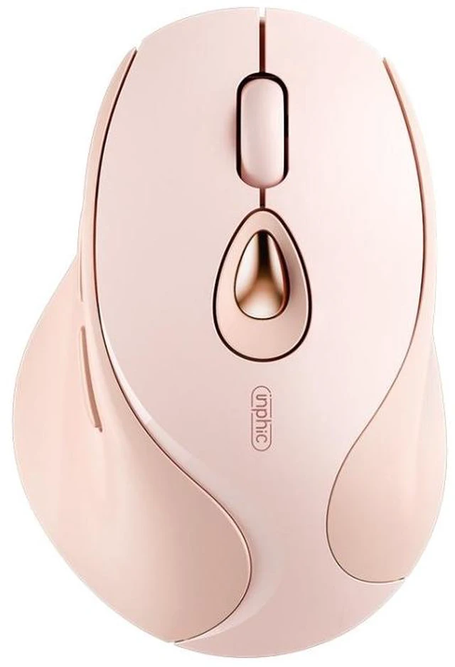 Alt view image 8 of 14 - Inphic DR801 2.4G+Bluetooth 5.0/4.0 Wireless Mouse USB Tri-Mode Mute Rechargeable Girls Office Home Gaming Mouse (Pink)