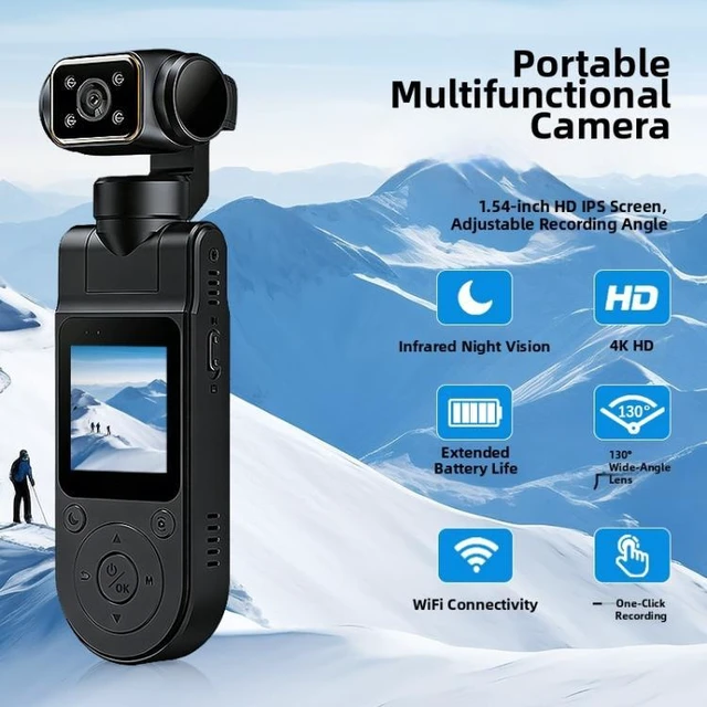Alt view image 9 of 14 - X20 HD Lens Body Camera Portable Infrared Night Vision Recording Action Camera 1080P+WFIF
