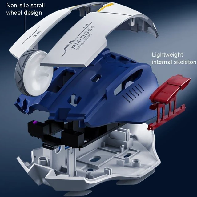 Alt view image 13 of 14 - Inphic F9 Mecha Wireless Mouse Charging Office Game Mouse F9 Mecha (Single Model 2.4G)