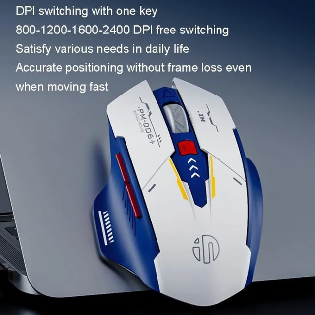 Alt view image 12 of 14 - Inphic F9 Mecha Wireless Mouse Charging Office Game Mouse F9 Mecha (Single Model 2.4G)
