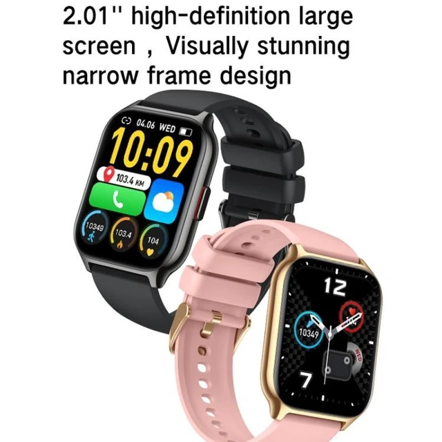 Alt view image 10 of 14 - Blood Oxygen / Sleep / Heart Rate Health Monitoring Smart Watch Square Sports Double Strap Watch Gold Steel+Silicone Pink (Gold Steel+Silicone Pink)