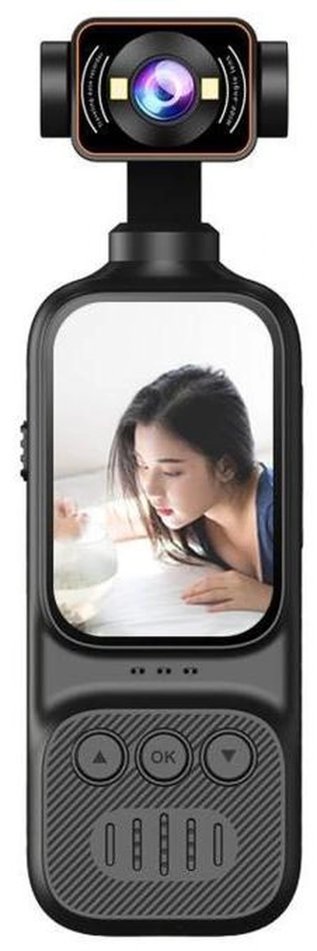 Alt view image 8 of 14 - Handheld Vlog Camera With 270-Degree Motorized Rotatable Lens 2.0 Inch Screen Pocket Video Recorder WiFi Sports Action Cam DV07-4K
