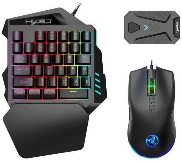 Alt view image 8 of 14 - HXSJ P8+V100+A883 Keyboard Mouse Converter + One-handed Keyboard + Programming Gaming Mouse Set P8+V100+A883