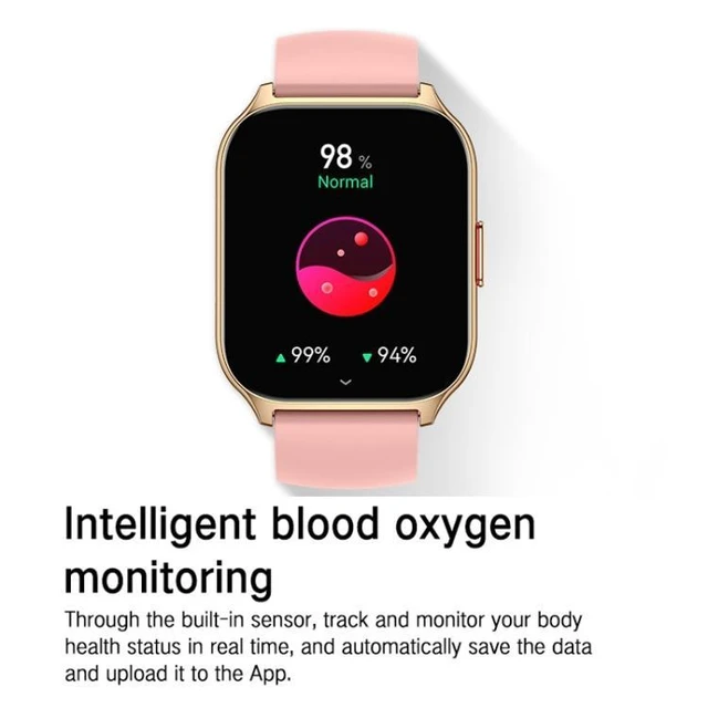 Alt view image 14 of 14 - Blood Oxygen / Sleep / Heart Rate Health Monitoring Smart Watch Square Sports Double Strap Watch Gold Steel+Silicone Pink (Gold Steel+Silicone Pink)