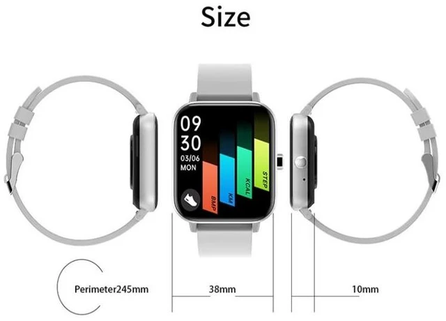 Alt view image 10 of 14 - H10 1.69 inch Screen Bluetooth Call Smart Watch, Support Heart Rate/Blood Pressure/Sleep Monitoring, Color: Black Net+Silicone Black Net+Silicone