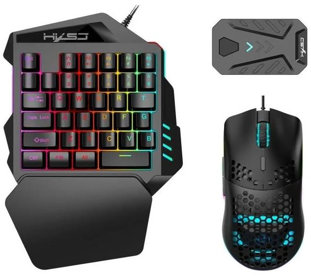 Alt view image 8 of 14 - HXSJ V100+J900+P8 One-handed Keyboard + Programming Gaming Mouse + Keyboard Mouse Converter Set V100+J900+P8