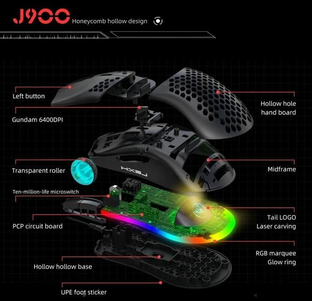 Alt view image 11 of 14 - HXSJ V100+J900+P8 One-handed Keyboard + Programming Gaming Mouse + Keyboard Mouse Converter Set V100+J900+P8