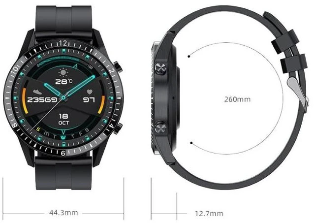 Alt view image 10 of 14 - I9 1.5 Inch Heart Rate/Blood Pressure/Blood Oxygen Monitoring Watch, Color: Black Black