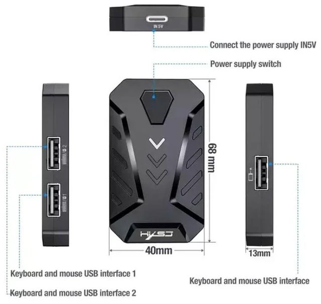 Alt view image 13 of 14 - HXSJ V100+J900+P8 One-handed Keyboard + Programming Gaming Mouse + Keyboard Mouse Converter Set V100+J900+P8