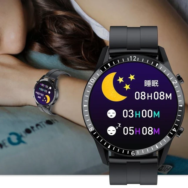 Alt view image 14 of 14 - I9 1.5 Inch Heart Rate/Blood Pressure/Blood Oxygen Monitoring Watch, Color: Black Black