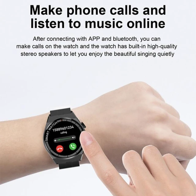 Alt view image 12 of 14 - GT3 Smart Bracelet, 1.5 inch Smart Watch, Bluetooth Call / Heart Rate / Blood Pressure / Blood Oxygen (Black)