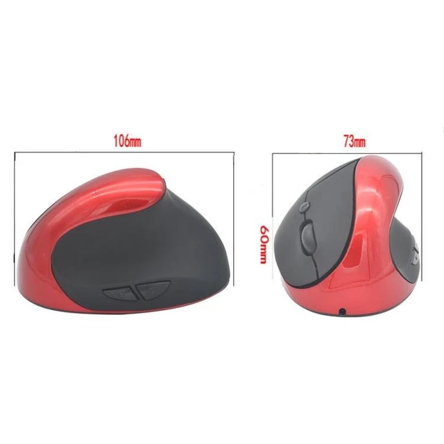 Alt view image 7 of 10 - JSY-03 6 Keys Wireless Vertical Charging Mouse Ergonomic Vertical Optical Mouse(Red)