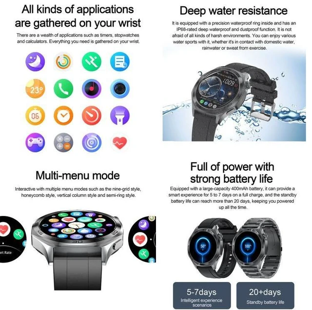 Alt view image 14 of 14 - AK83 BT Call Smart Watch, Support Blood Pressure / Heart Rate / Sports Health Monitoring Fitness Tracker (Steel 3-Bead Steel)