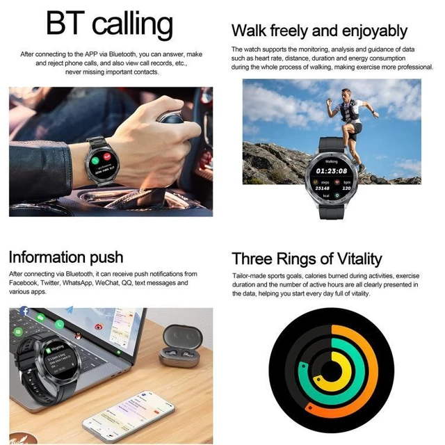 Alt view image 11 of 14 - AK83 BT Call Smart Watch, Support Blood Pressure / Heart Rate / Sports Health Monitoring Fitness Tracker (Steel Grey Silicone)