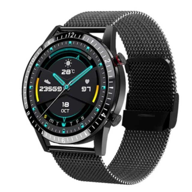 Alt view image 8 of 14 - I9 1.5 Inch Heart Rate/Blood Pressure/Blood Oxygen Monitoring Watch, Color: Black Steel Black Steel