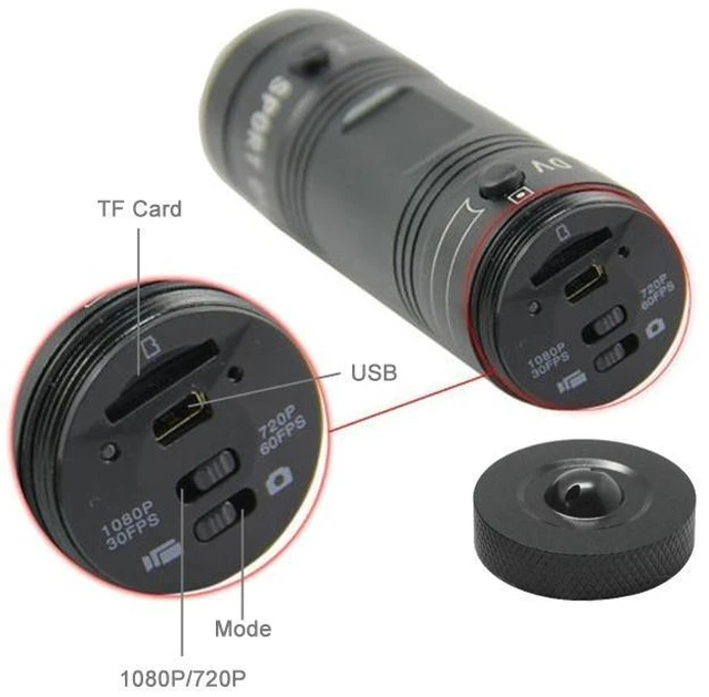 Alt view image 14 of 14 - F9 Full HD 1080P Action Helmet Camera / Sports Camera / Bicycle Camera, Support TF Card, 120 Degree Wide Angle Lens