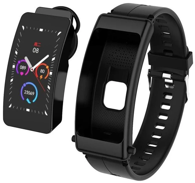 Alt view image 8 of 14 - K50 1.08 inch Silicone Band Earphone Detachable IP67 Waterproof Smart Watch Support Bluetooth Call Silicone Band (Black) (Black)