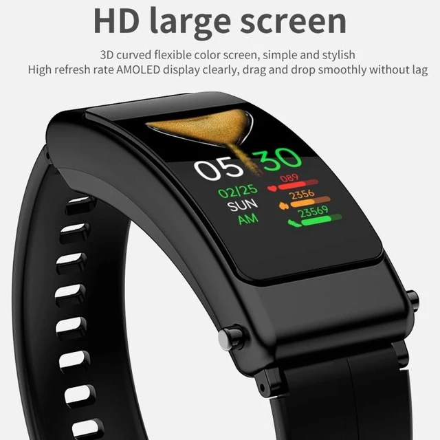 Alt view image 12 of 14 - K50 1.08 inch Silicone Band Earphone Detachable IP67 Waterproof Smart Watch Support Bluetooth Call Silicone Band (Black) (Black)
