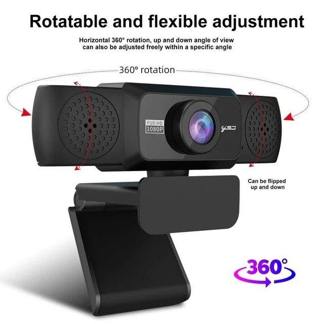 Alt view image 13 of 14 - HXSJ S5 1080P Adjustable HD Video Webcam PC Camera with Microphone(Black)