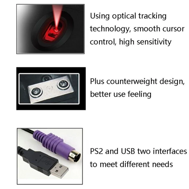 Alt view image 9 of 10 - 2 PCS Cadeva 006 3 Keys Wired Mouse Household Computer Mouse(USB Interface)