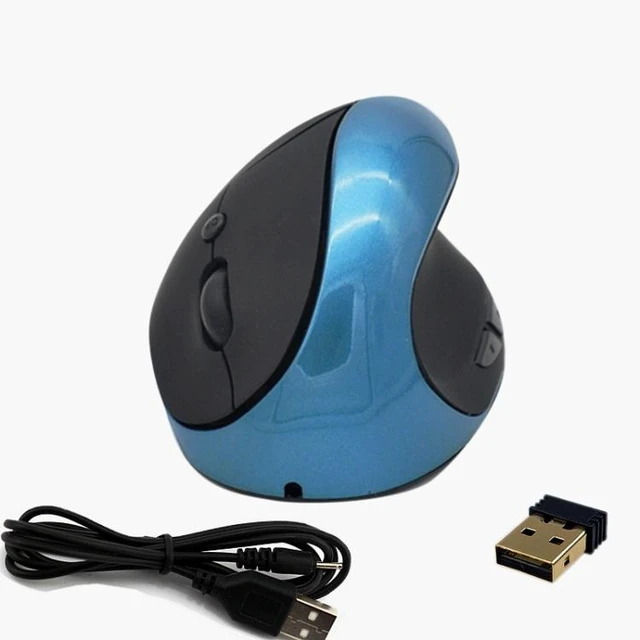 Alt view image 4 of 8 - JSY-03 6 Keys Wireless Vertical Charging Mouse Ergonomic Vertical Optical Mouse(Blue)
