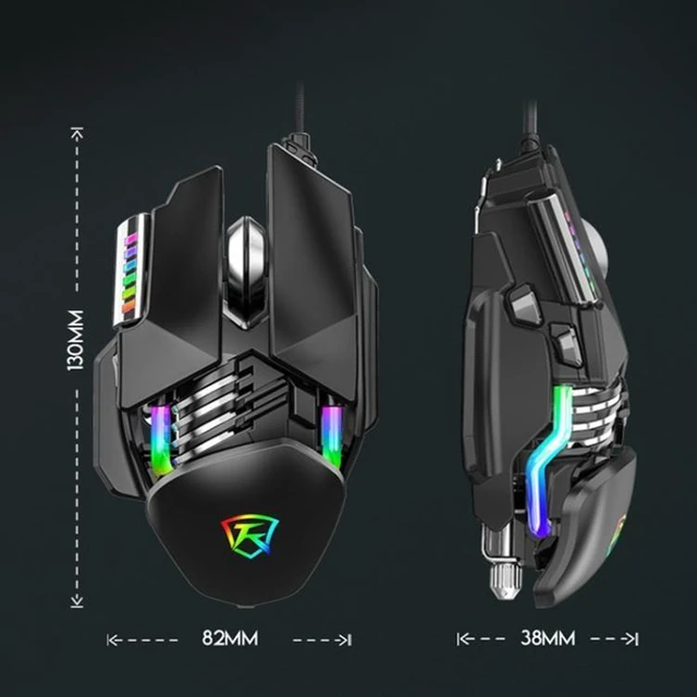 Alt view image 8 of 12 - Y-FRUITFUL P3 6 Keys RGB Lighting Adjustable Wired Mouse(Black)