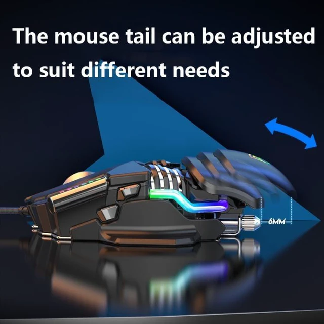 Alt view image 9 of 12 - Y-FRUITFUL P3 6 Keys RGB Lighting Adjustable Wired Mouse(Black)