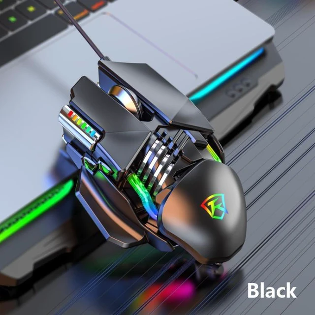 Alt view image 12 of 12 - Y-FRUITFUL P3 6 Keys RGB Lighting Adjustable Wired Mouse(Black)