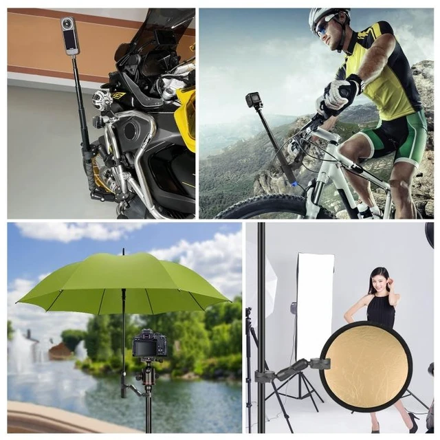 Alt view image 13 of 13 - PULUZ Motorcycle Dualheads Crab Clamp Action Camera Handlebar Fixed Mount(Black)