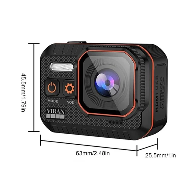 Alt view image 10 of 14 - SC002-12 4K Outdoor Sports Camera WiFi Diving Waterproof Mini Camera Black (Black)