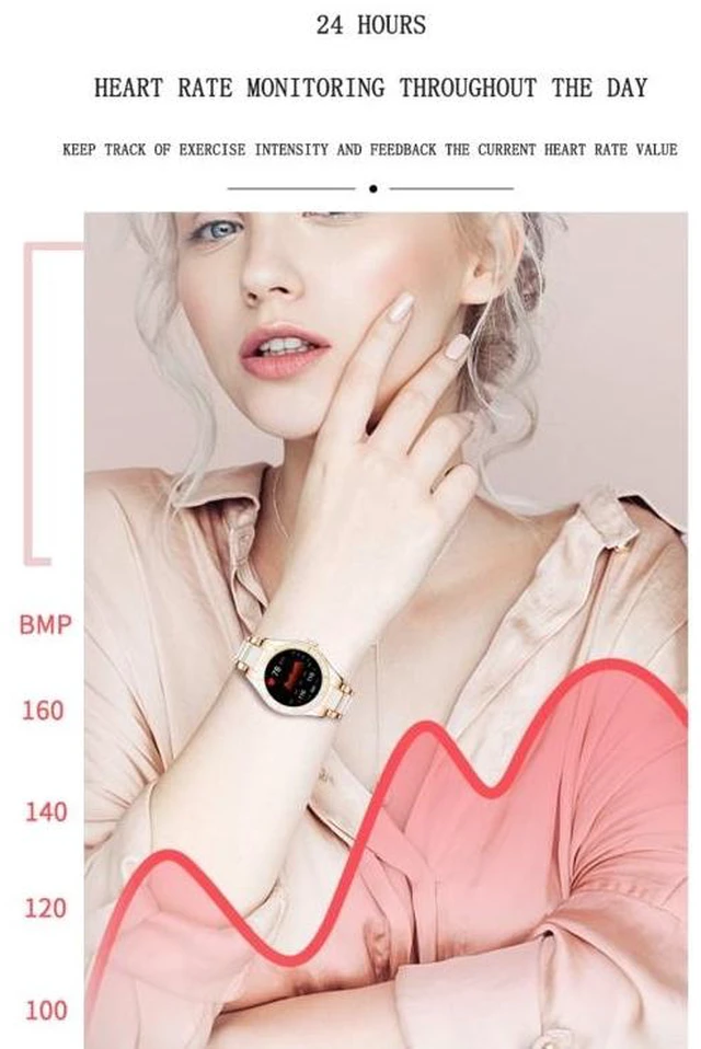 Alt view image 11 of 14 - Z73 1.09 inch Touch Screen Smart Bracelet, Support Sleep Monitoring / Heart Rate Monitoring / Voice Control / Women Menstrual Cycle Reminder (Pink)