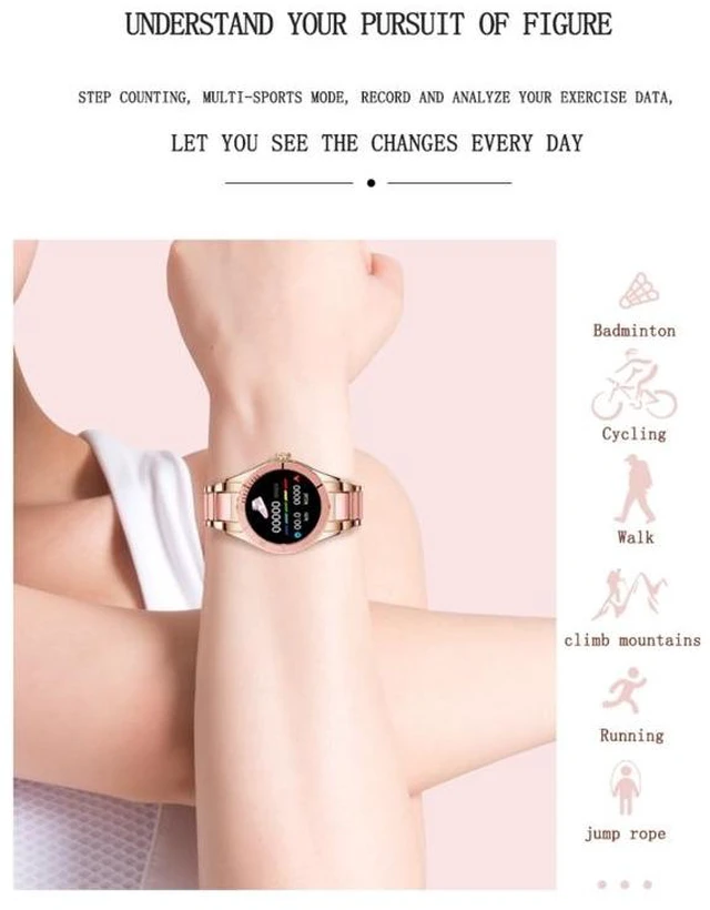 Alt view image 13 of 14 - Z73 1.09 inch Touch Screen Smart Bracelet, Support Sleep Monitoring / Heart Rate Monitoring / Voice Control / Women Menstrual Cycle Reminder (Pink)