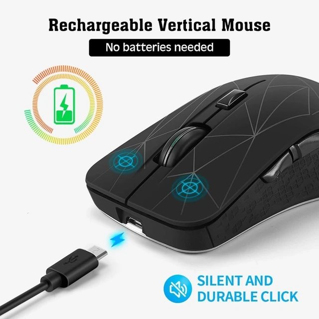 Alt view image 10 of 12 - Dual-Mode Bluetooth Wireless Mouse Mute Luminous Rechargeable Mouse for Computer Notebook Office Gaming Mouse